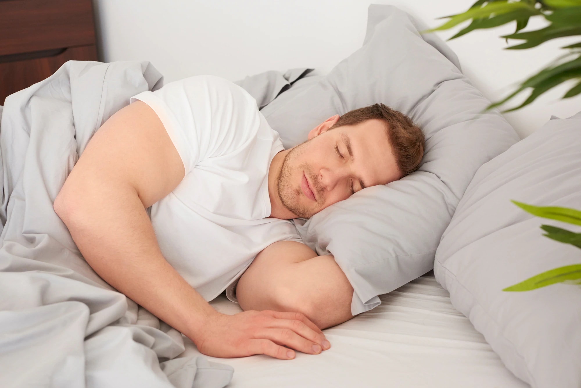 A man sleeping peacefully